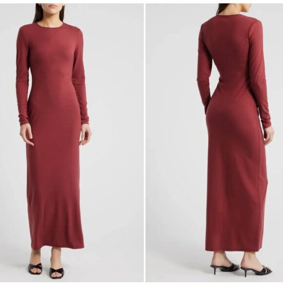 Reformation Tommie Long Sleeve Stretch Dress